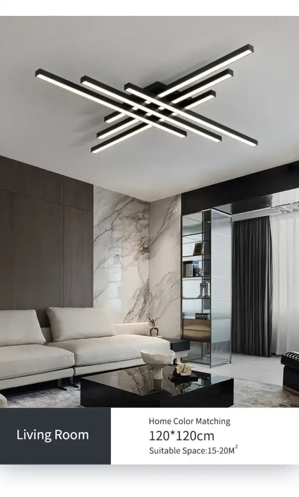 مصابيح ثريا DecorBites™ LED سوداء حديثة لغرفة النوم وغرفة المعيشة