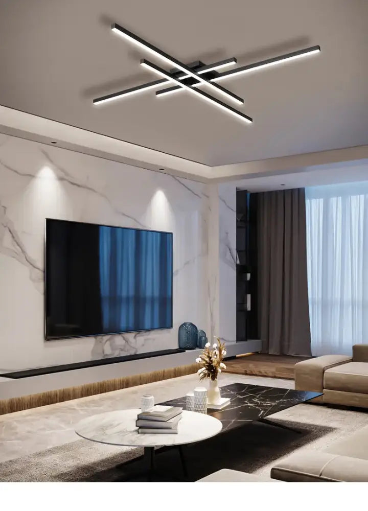 مصابيح ثريا DecorBites™ LED سوداء حديثة لغرفة النوم وغرفة المعيشة