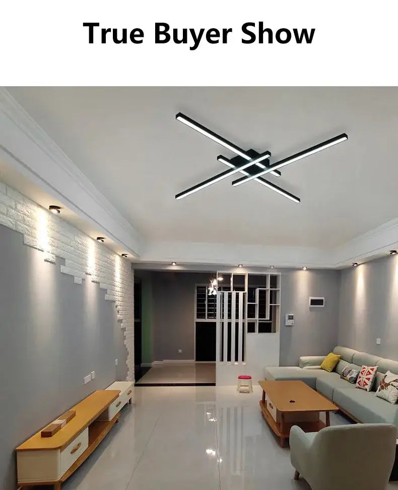 مصابيح ثريا DecorBites™ LED سوداء حديثة لغرفة النوم وغرفة المعيشة