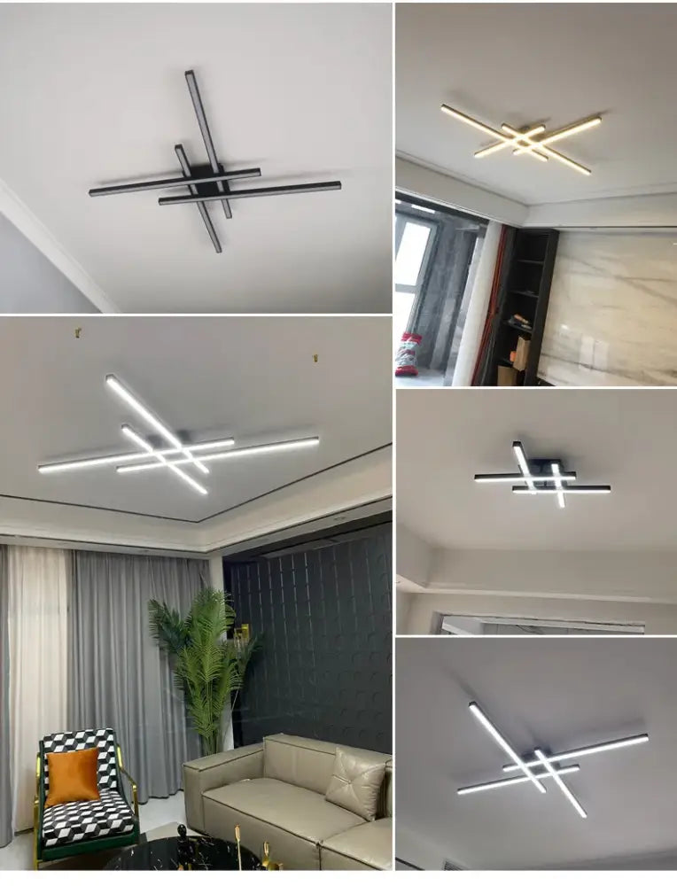 مصابيح ثريا DecorBites™ LED سوداء حديثة لغرفة النوم وغرفة المعيشة