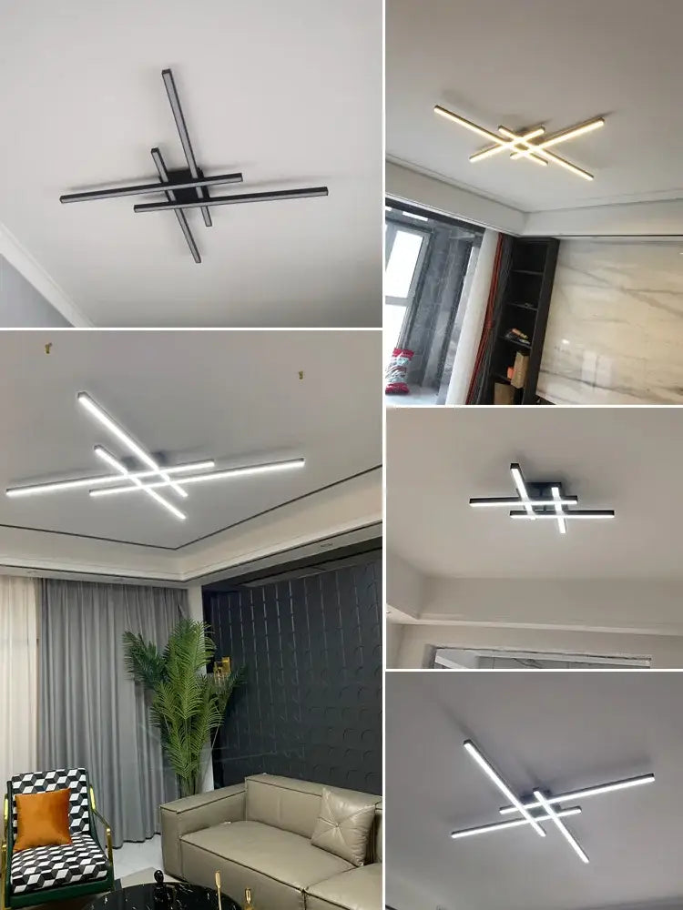 مصابيح ثريا DecorBites™ LED سوداء حديثة لغرفة النوم وغرفة المعيشة