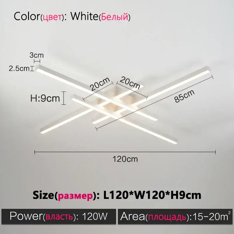 Decorbites™ modern black chandelier square led light with sleek geometric design for bedroom and living room decor