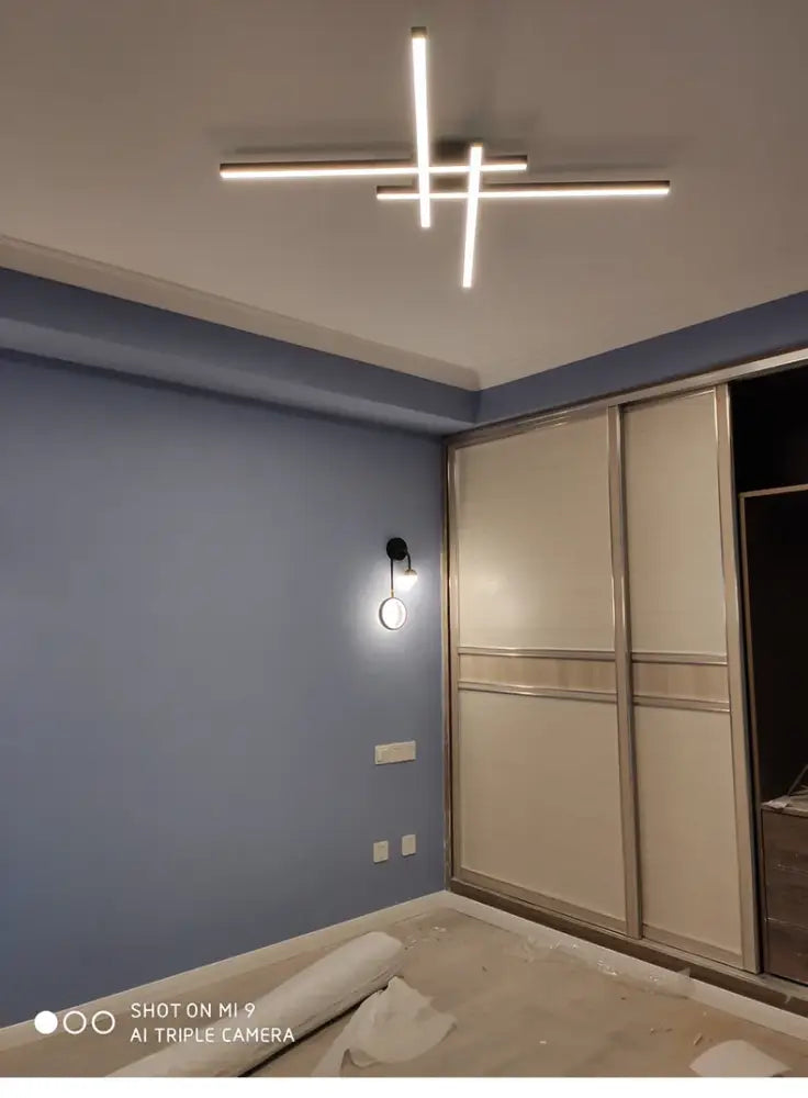 مصابيح ثريا DecorBites™ LED سوداء حديثة لغرفة النوم وغرفة المعيشة