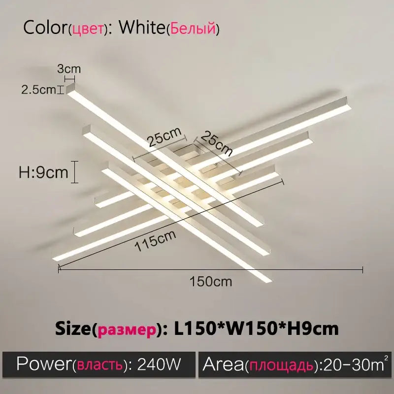 مصابيح ثريا DecorBites™ LED سوداء حديثة لغرفة النوم وغرفة المعيشة