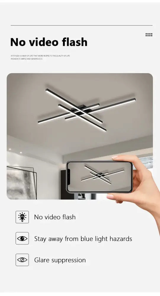 مصابيح ثريا DecorBites™ LED سوداء حديثة لغرفة النوم وغرفة المعيشة
