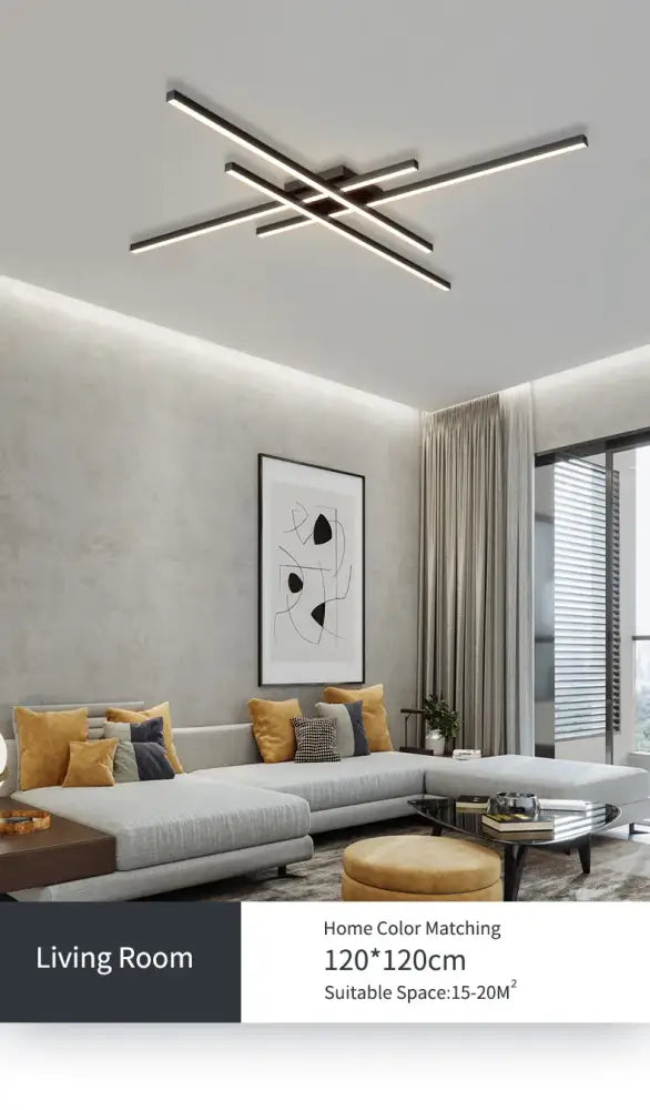 مصابيح ثريا DecorBites™ LED سوداء حديثة لغرفة النوم وغرفة المعيشة