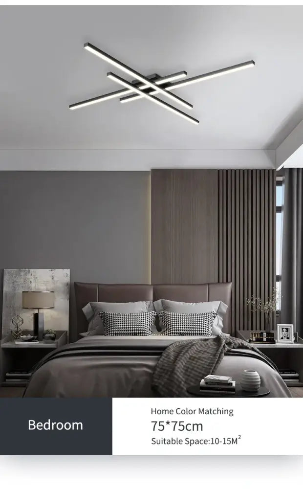 مصابيح ثريا DecorBites™ LED سوداء حديثة لغرفة النوم وغرفة المعيشة