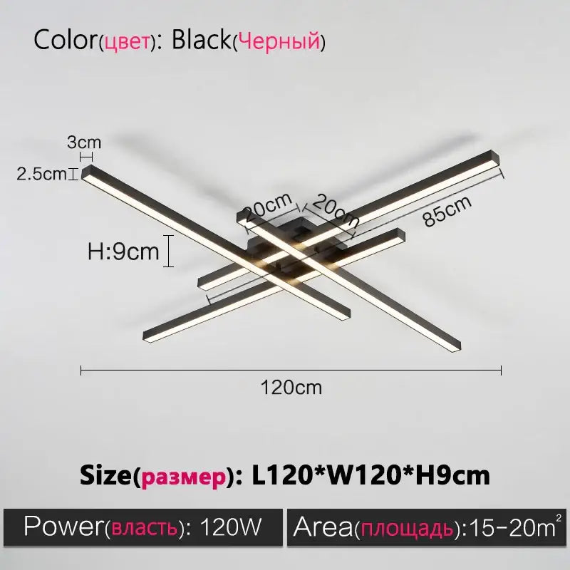 مصابيح ثريا DecorBites™ LED سوداء حديثة لغرفة النوم وغرفة المعيشة