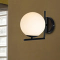 DecorBites™ Modern Black Opal Glass Globe Wall Mounted Light Fixture with Frame Decoration