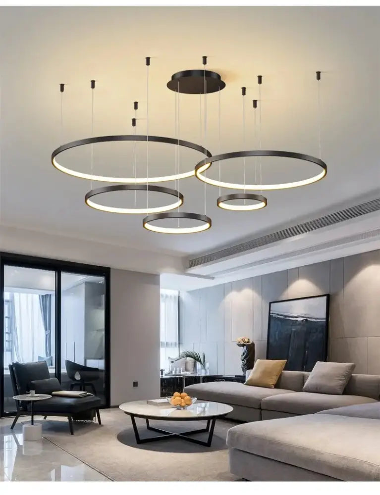 DecorBites™ Modern Black Pendant Light for Living Room - Dimmable