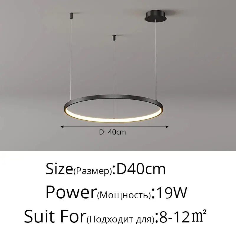 DecorBites™ Modern Black Pendant Light for Living Room - Dimmable