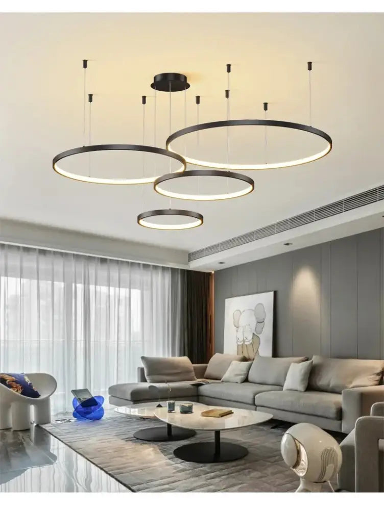 DecorBites™ Modern Black Pendant Light for Living Room - Dimmable