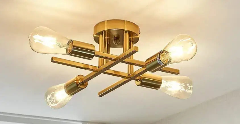 DecorBites™ Modern Black Sputnik Chandelier Flush Mount