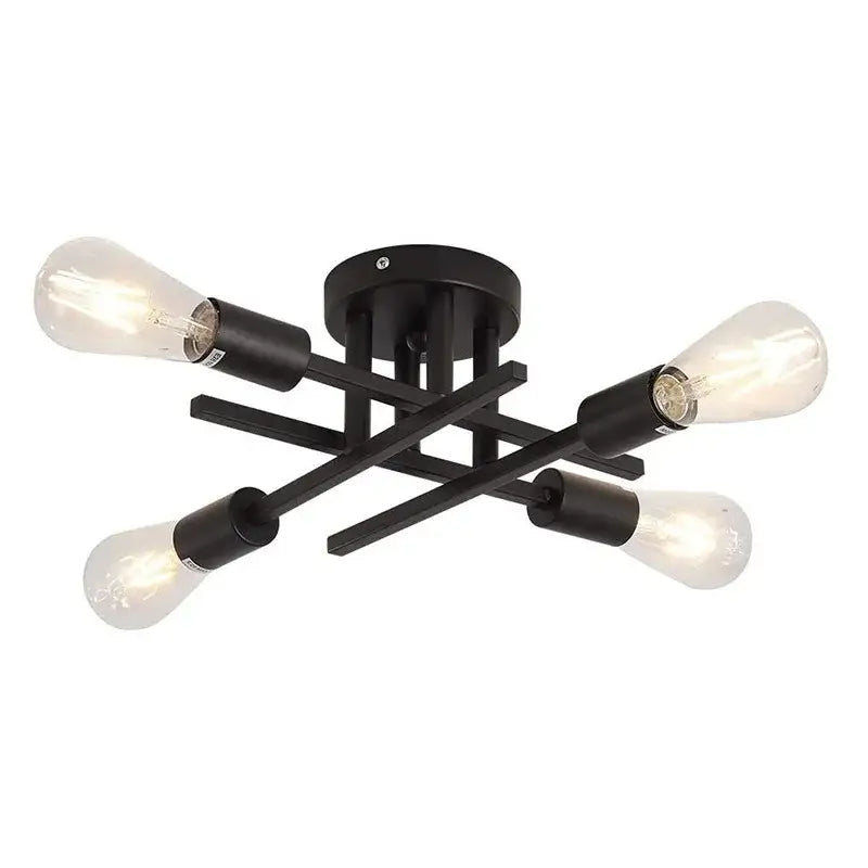 DecorBites™ Modern Black Sputnik Chandelier Flush Mount