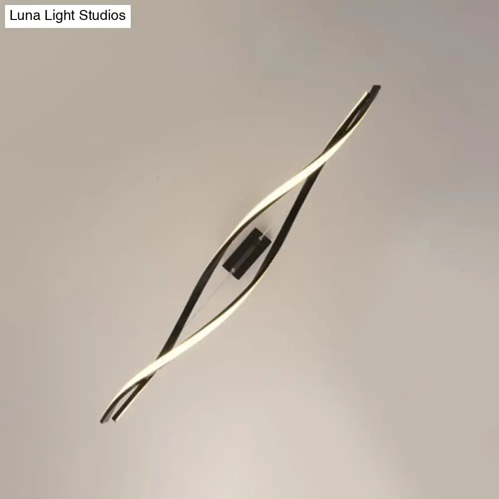DecorBites™ Modern Black Twist LED Pendant Light with Aluminum Chandelier Design - Perfect for Restaurants