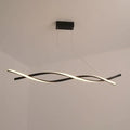 DecorBites™ Modern Black Twist LED Pendant Light with Aluminum Chandelier Design - Perfect for Restaurants