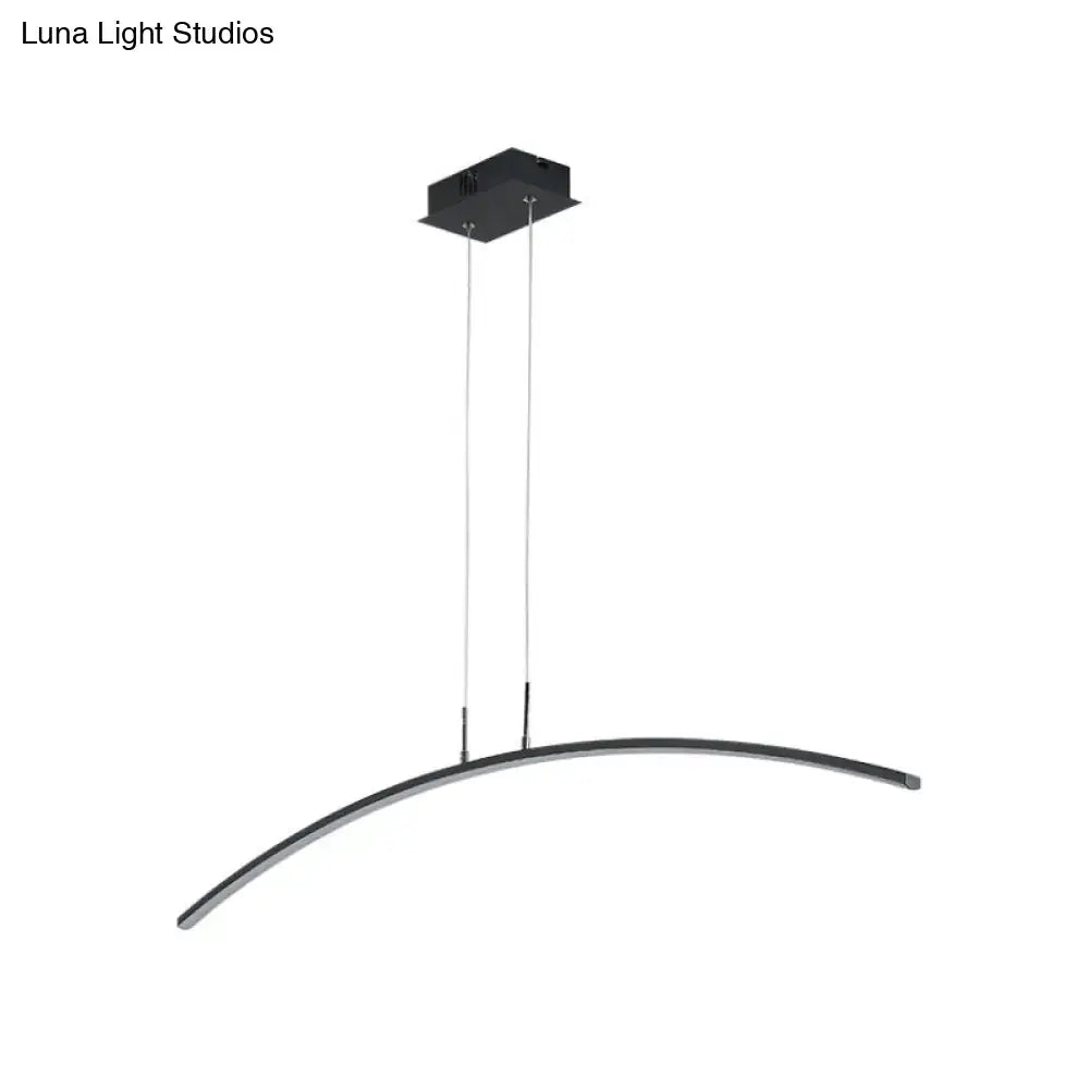 DecorBites™ Modern Black/White Arched Pendant Light with Acrylic LED and Warm/White Glow