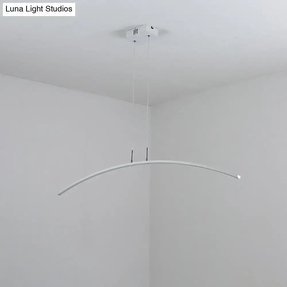 DecorBites™ Modern Black/White Arched Pendant Light with Acrylic LED and Warm/White Glow