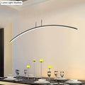 DecorBites modern black white arch pendant light with acrylic led and warm white glow in a sleek minimalist design