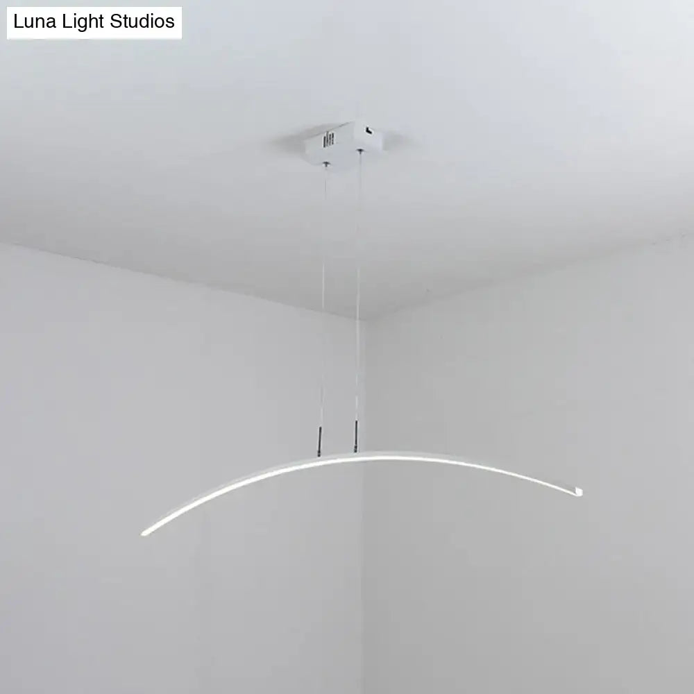 DecorBites™ Modern Black/White Arched Pendant Light with Acrylic LED and Warm/White Glow