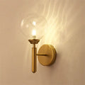 DecorBites™ Modern Brass Wall Sconce Light - Clear Glass Sphere for Bedroom