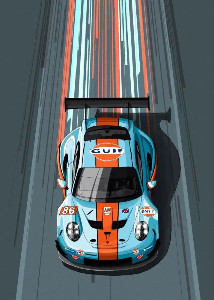 DecorBites™ Modern Cartoon Racing Car Canvas Wall Art