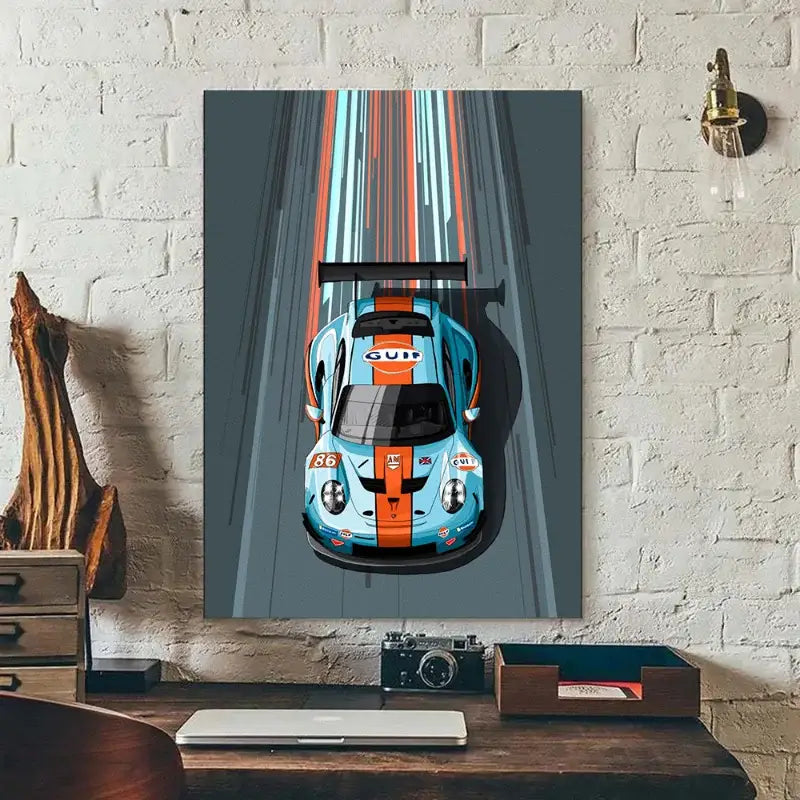 DecorBites™ Modern Cartoon Racing Car Canvas Wall Art