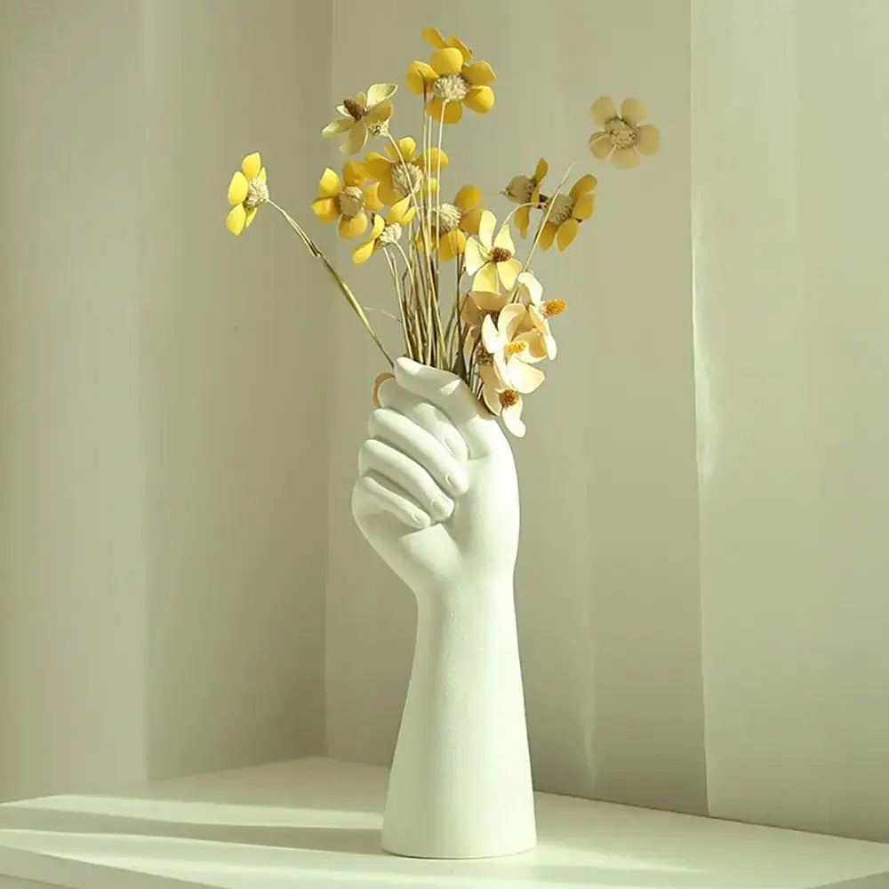 DecorBites™ Modern Ceramic Arm Shaped Flower Vase