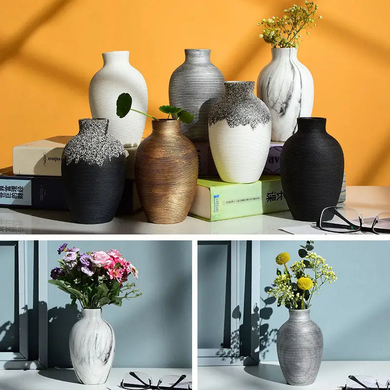 DecorBites™ Modern Ceramic Nordic Flower Vase for Home Decor