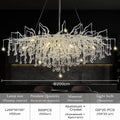 DecorBites™ Modern Chrome Crystal Chandelier - Long Raindrop Pendant