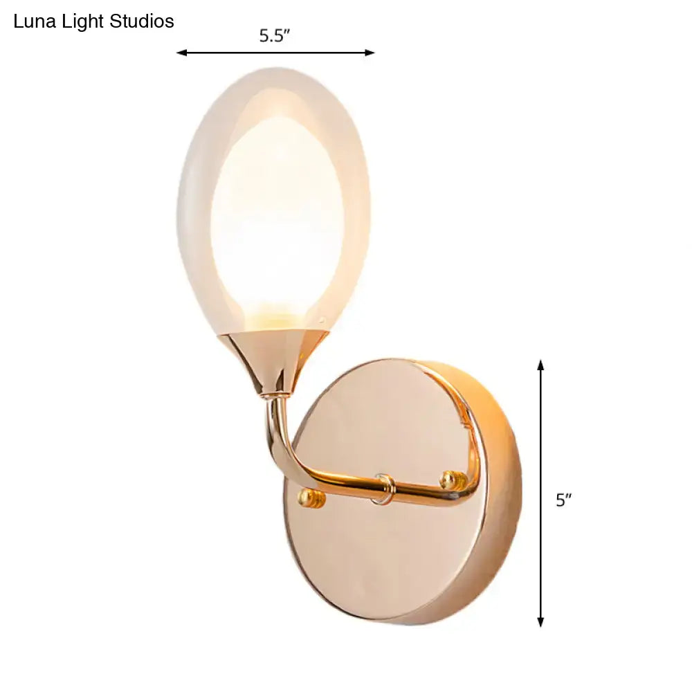 DecorBites™ Modern Clear Glass Wall Sconce with Oval Shade - Bedroom Lighting Fixture