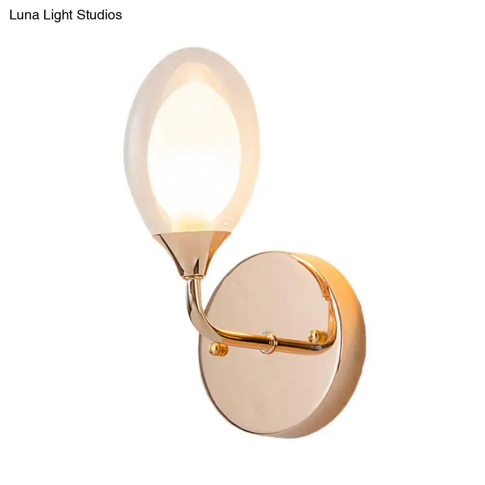 DecorBites™ Modern Clear Glass Wall Sconce with Oval Shade - Bedroom Lighting Fixture