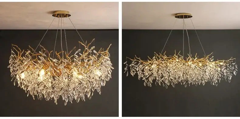 DecorBites™ Modern Crystal Chandelier with LED Lighting