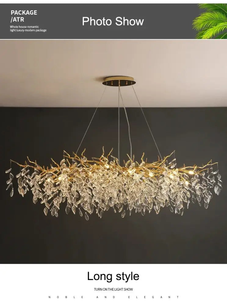 DecorBites™ Modern Crystal Chandelier with LED Lighting