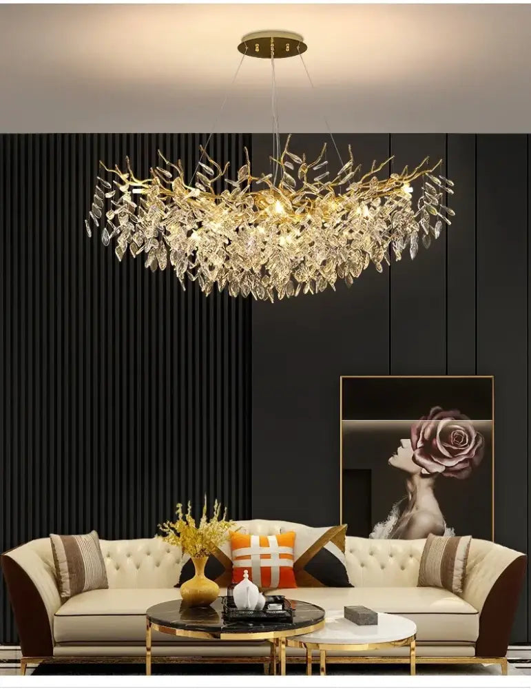 DecorBites™ Modern Crystal Chandelier with LED Lighting