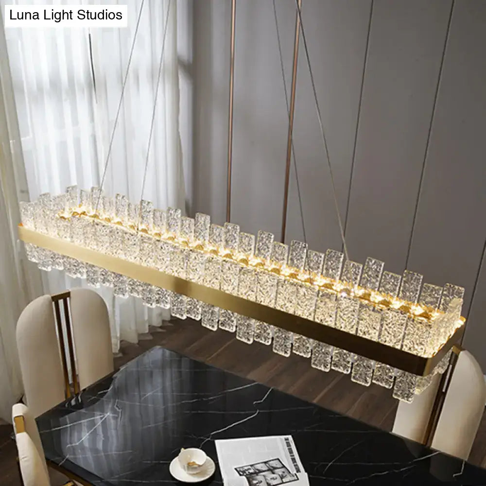 DecorBites™ Modern Crystal Loop Pendant Light with Brass Finish and LED