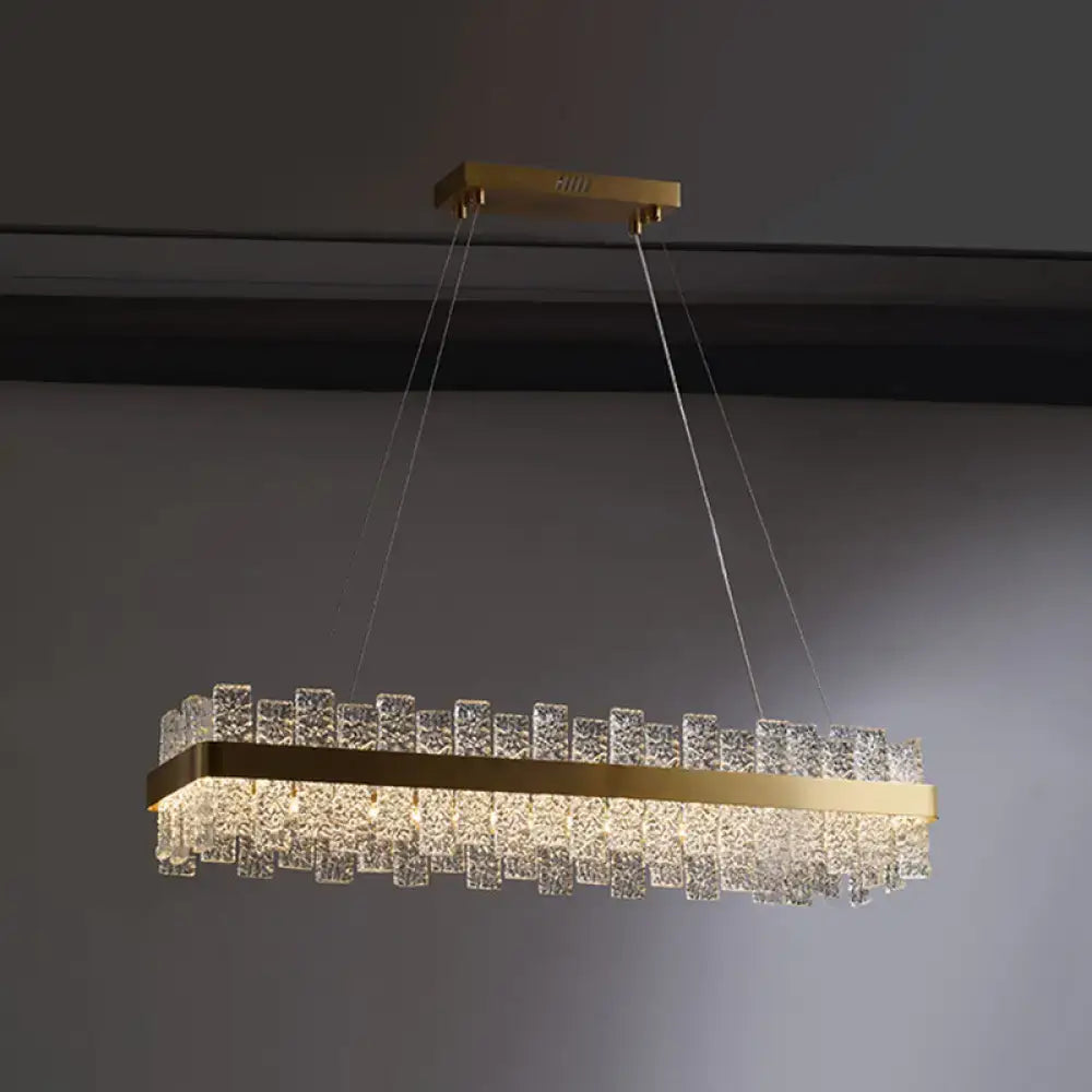 DecorBites™ Modern Crystal Loop Pendant Light with Brass Finish and LED