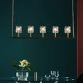 DecorBites™ Modern Crystal Pendant Light Fixture - Gold 5-Head Hanging Island Chandelier for Dining Table