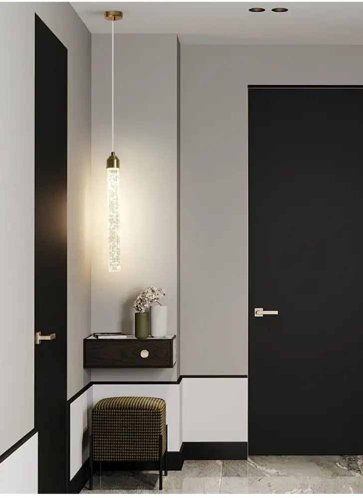 DecorBites™ Modern Crystal Pendant Light with Gold Fixtures - Home Decor
