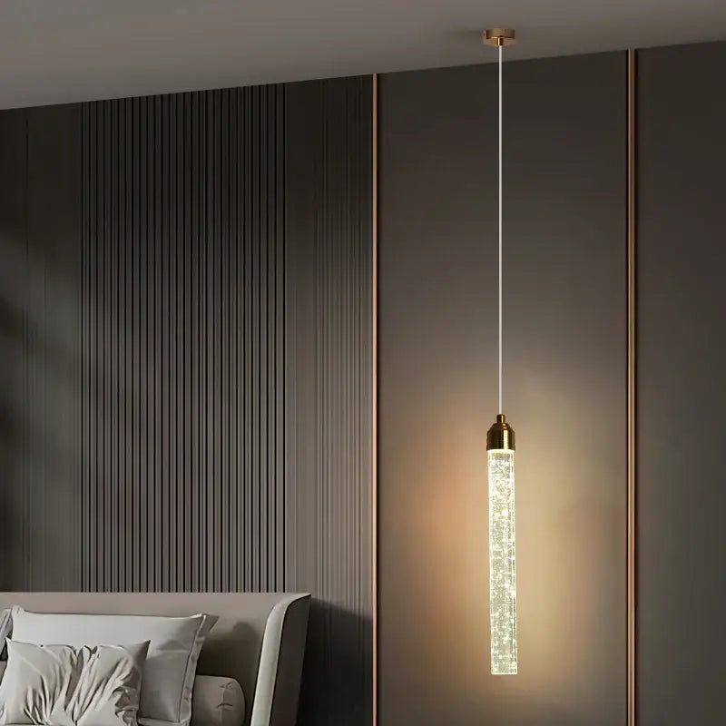 DecorBites™ Modern Crystal Pendant Light with Gold Fixtures - Home Decor