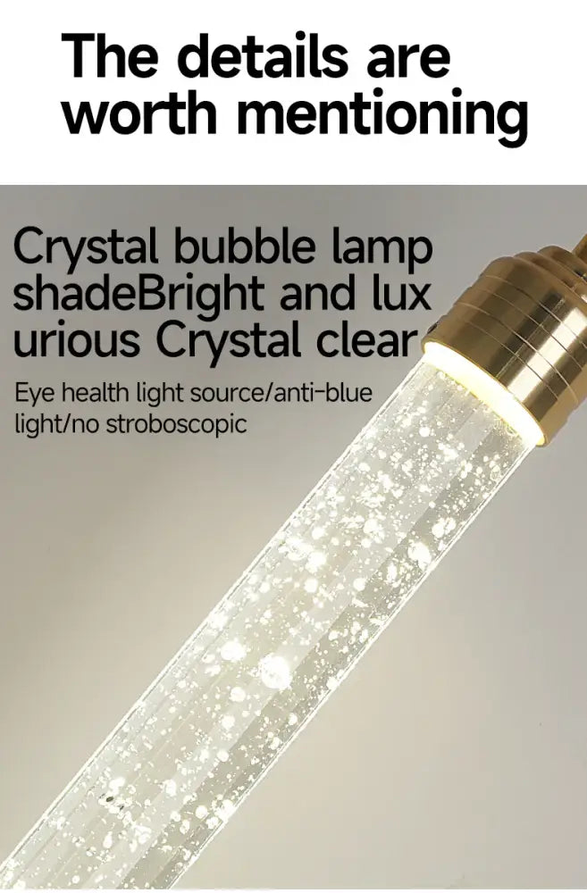 DecorBites™ Modern Crystal Pendant Light with Gold Fixtures - Home Decor