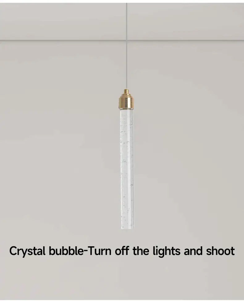 DecorBites™ Modern Crystal Pendant Light with Gold Fixtures - Home Decor