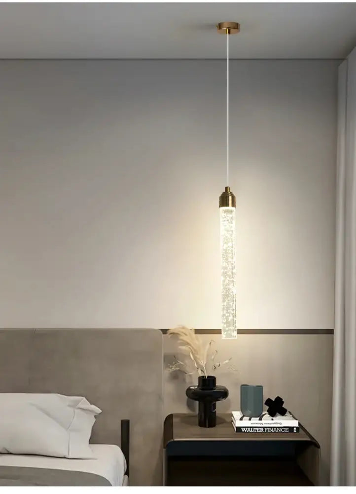 DecorBites™ Modern Crystal Pendant Light with Gold Fixtures - Home Decor