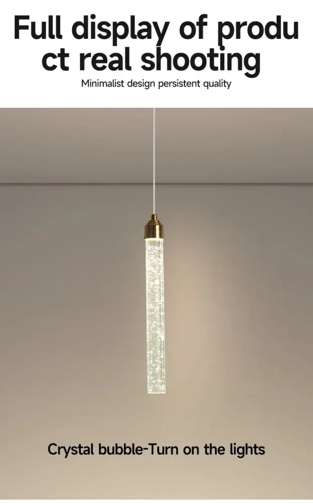 DecorBites™ Modern Crystal Pendant Light with Gold Fixtures - Home Decor