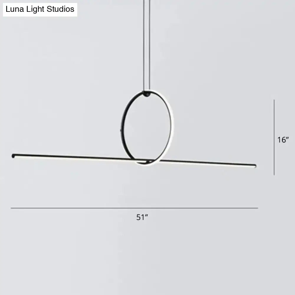 DecorBites™ Modern Designer Line Art Pendant Ceiling Light with LED Island Lighting for Dining Room, Black Metallic Finish