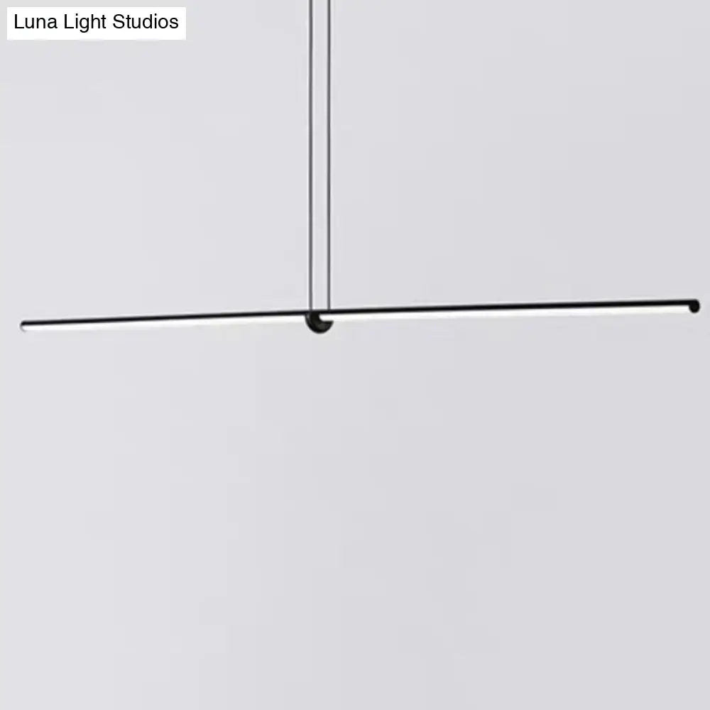 DecorBites™ Modern Designer Line Art Pendant Ceiling Light with LED Island Lighting for Dining Room, Black Metallic Finish