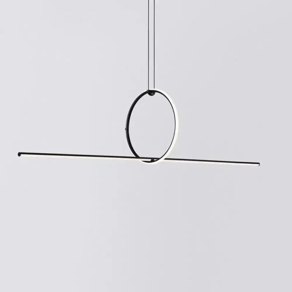 DecorBites™ Modern Designer Line Art Pendant Ceiling Light with LED Island Lighting for Dining Room, Black Metallic Finish