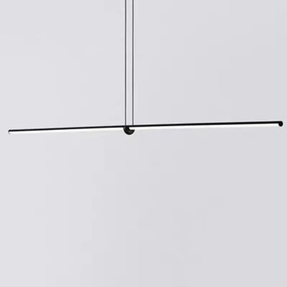 DecorBites™ Modern Designer Line Art Pendant Ceiling Light with LED Island Lighting for Dining Room, Black Metallic Finish