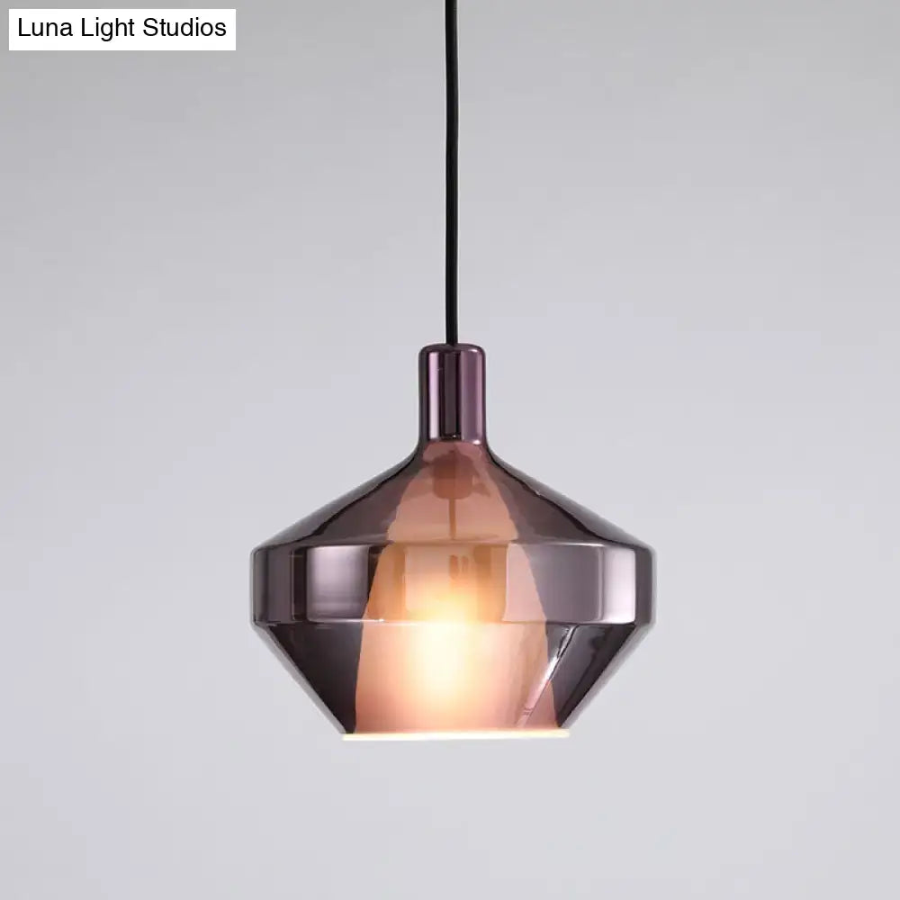 DecorBites™ Modern Dining Room Pendant Light with Geometric Glass Shade