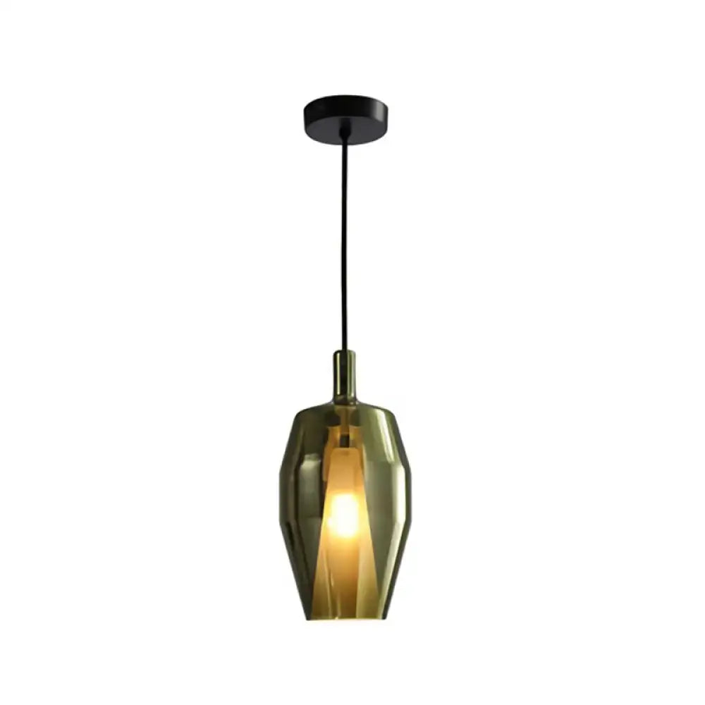 DecorBites™ Modern Dining Room Pendant Light with Geometric Glass Shade